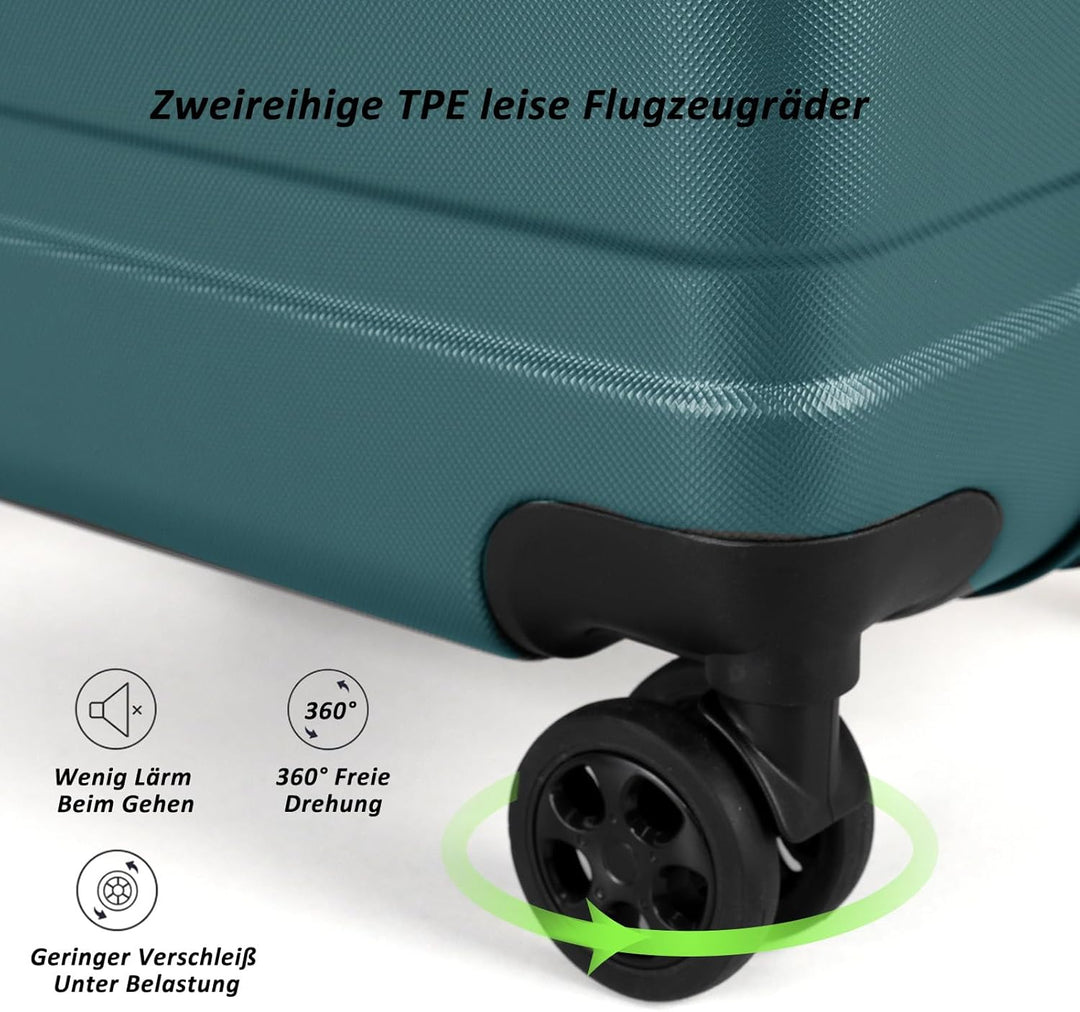 TANTOMI Kofferset 3-teilig, ABS Hartschalenkoffer Set, Reisekoffer Set mit Rollen, Gepäck-Sets (20/2