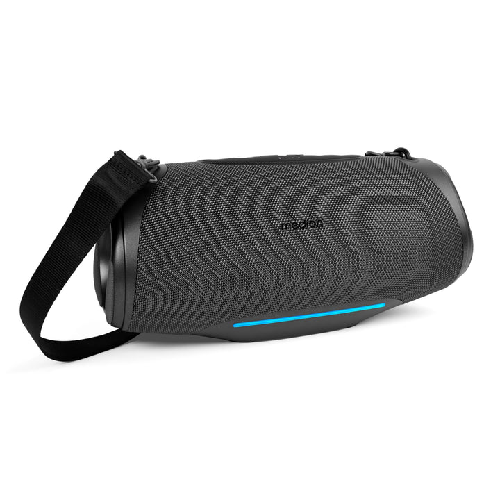 MEDION P61762 tragbarer Bluetooth Lautsprecher (Akku, Bass Boost, Musikbox, RGB Lichteffekte, IPX7 W