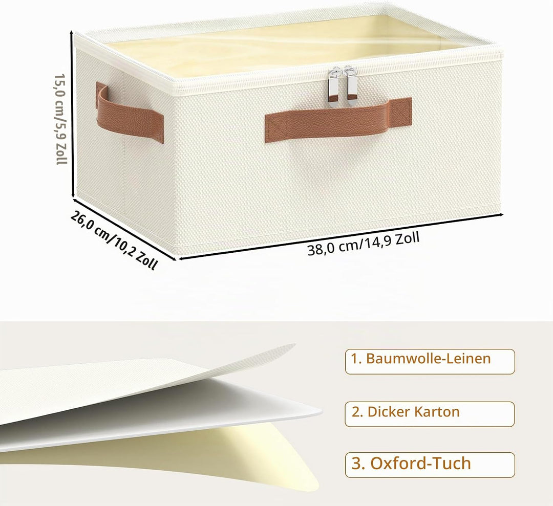 OUTBROS Faltbare Aufbewahrungsbox, Korb Aufbewahrung, Organizer mit Deckel, Unterbett Stoff Aufbewah
