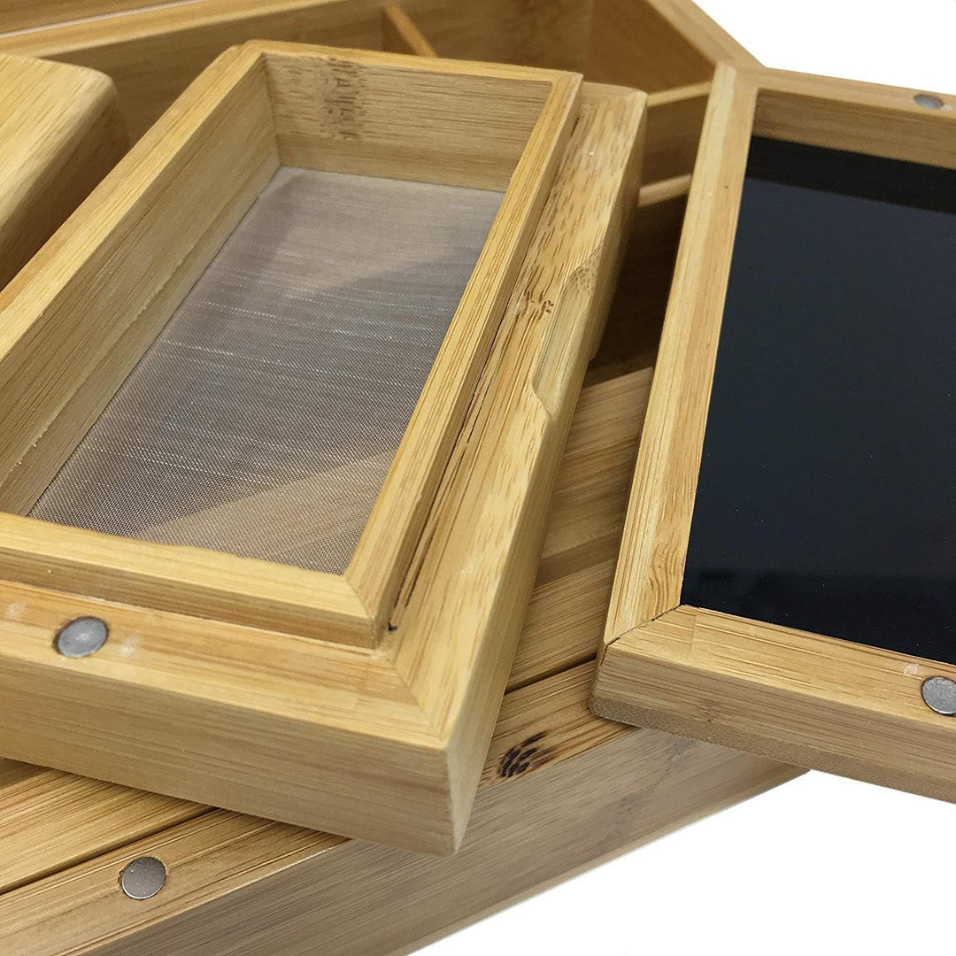 Black Leaf Aufbewahrungsbox, Bambus, braun, M