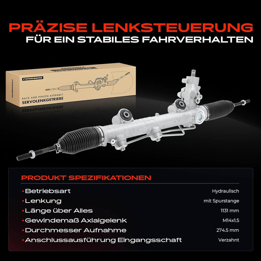 Frankberg Lenkgetriebe Servolenkgetriebe Hydraulisch für Linkslenker Kompatibel mit E-Klasse W211 E2