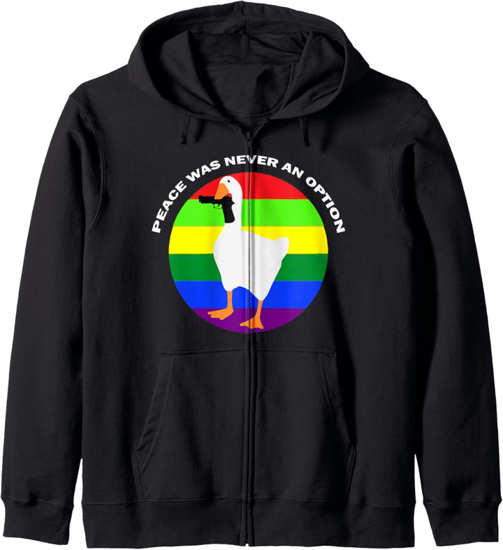 Peace Was Never An Option Lustiges Gans Meme Mit Gun Honk Kapuzenjacke