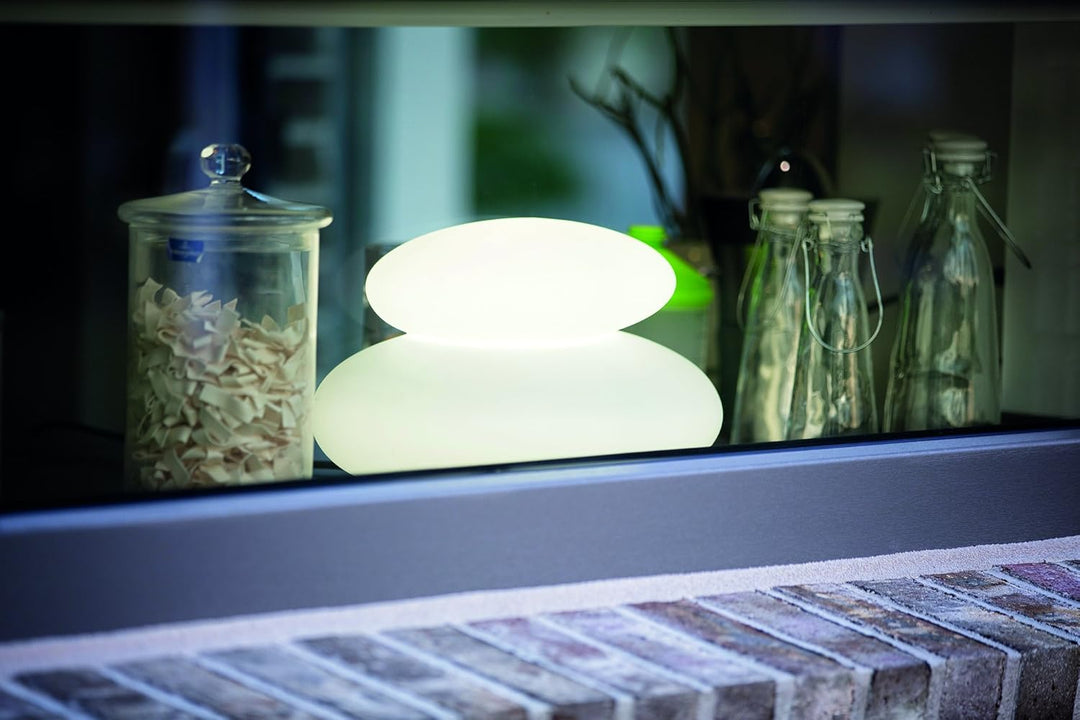 8 seasons design | Shining Stone Lampe LED, Polyethylen Weiss Ø 39 cm LED RGB Ø 39 cm Weiss, LED RGB