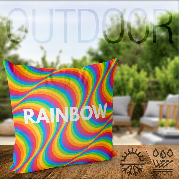 VOID Rainbow LGBTQ Pride Kissenbezug Kissenhülle Polyester wasserfest Outdoor Indoor, Kissen Grösse: