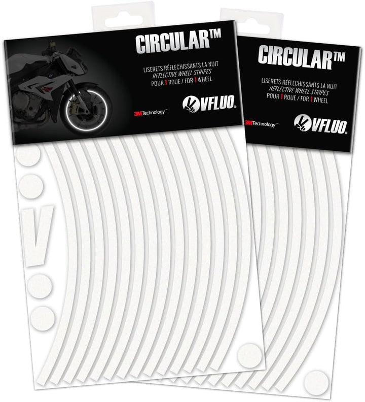 VFLUO Circular,(2er-Pack) Motorroller retroreflektierendes Felgenband-Kit (1 Rad), 3M Technology, Ba