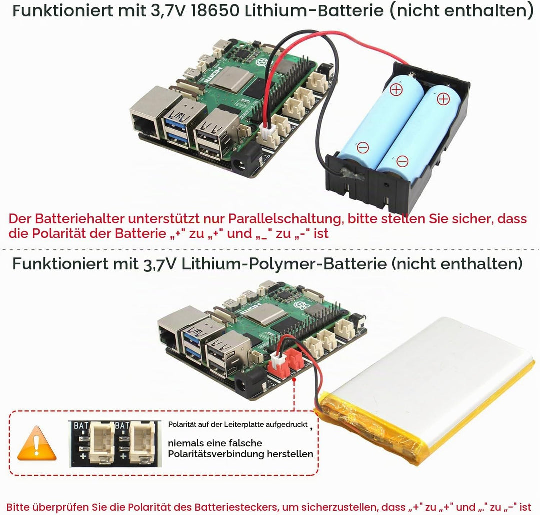 Geekworm X1203 5V UPS Shield for Raspberry Pi 5| Max 5.1V 5A Output|Wide 6-18V Input|Auto Power On|S