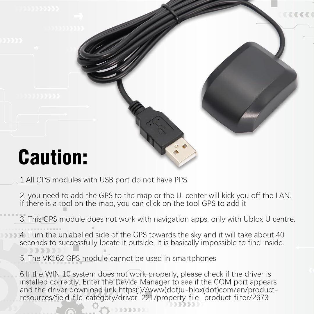 GPS USB Modul VK-162 USB GPS Receiver Water Resistant Für Laptop-PC, GPS-USB-Dongle mit Antenne, unt