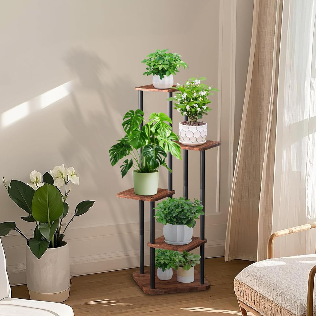Pflanzenständer Blumenständer indoor 5 Etagen Pflanzenregal Blumentreppe Metall Blumentopf Mode Pfla