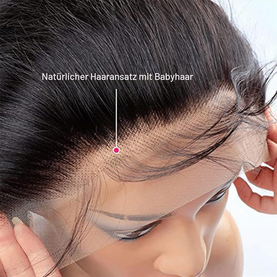 DUAUJUIU 13x4 Lace Frontal Closure Echthaar 100% Brasiliansche Haare Remy Hair Durchsichtig Schnürve
