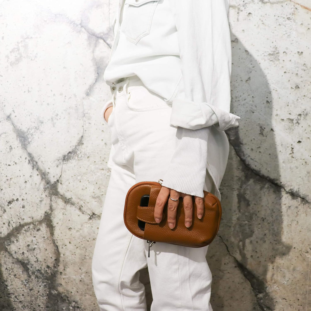 SH Leder Damen Umhängetasche Handytasche Multifunktion Geldbörse Beutel aus Echtleder Verstellbar Sc