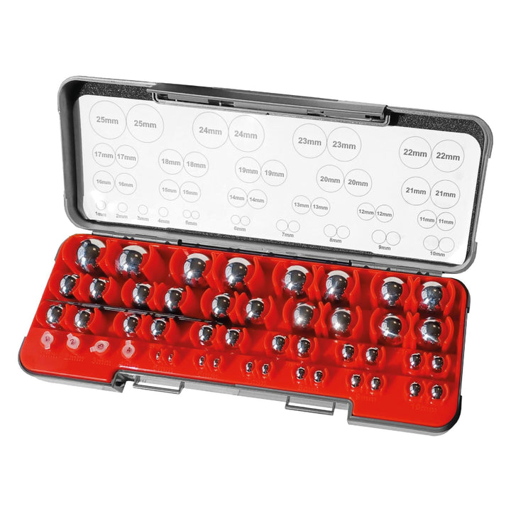 Prüfkugel-Satz 50-teilig, paarweise 1-25 mm