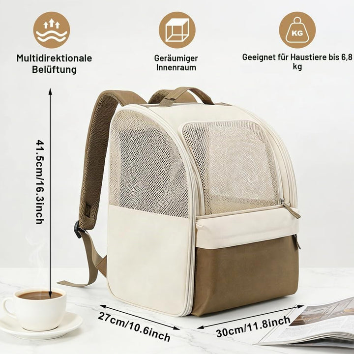 Haustier Rucksack mit Netzfenster,Faltbare HundeRucksack,Belastbarkeit 15kg KatzenRucksack,Wasserdic