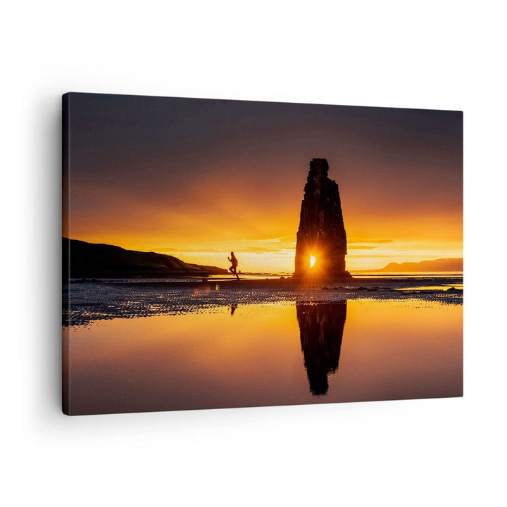 Bilder auf Leinwand Meer Felsen Wasser Leinwandbild mit Rahmen 70x50cm Wandbilder Dekoration Wohnzim