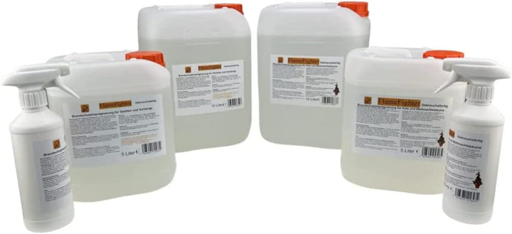 FlameFighter - 5 Liter Brandschutzimprägnierung Textilien und Vorhänge - Brandausbreitungstest besta