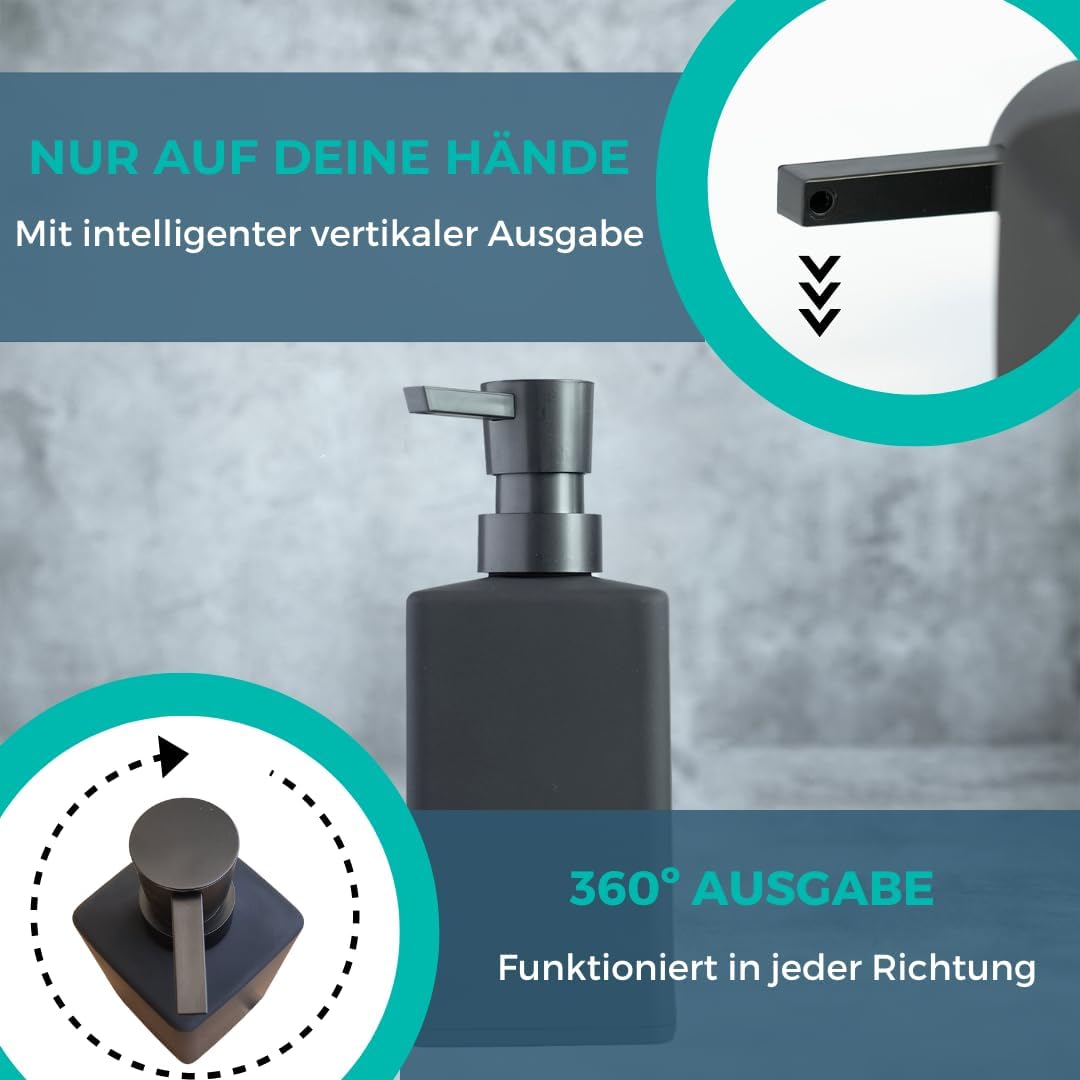 BUDDLEY Seifenspender, Spülmittelspender, Seifenspender Seifenspender Schwarz für Küche & Bad, Prakt