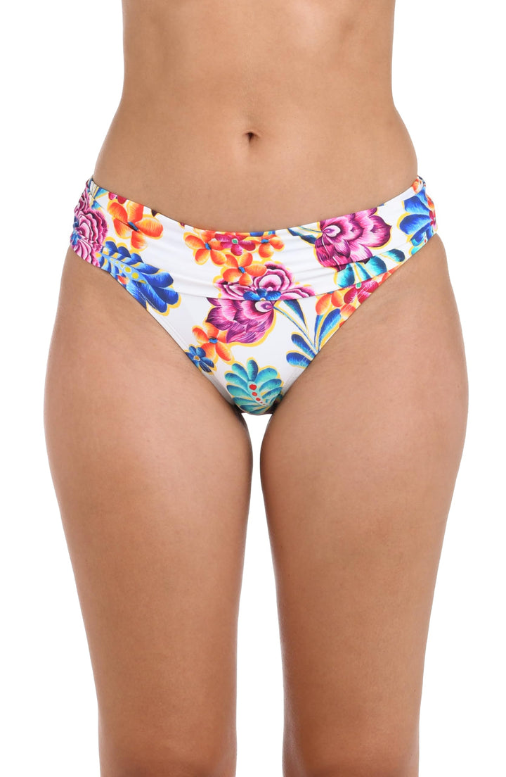 La Blanca Banded Hipster Bikini Swimsuit Bottom Bottom Women 2 Multi//Flor De Paradiso, 2 Multi//Flo