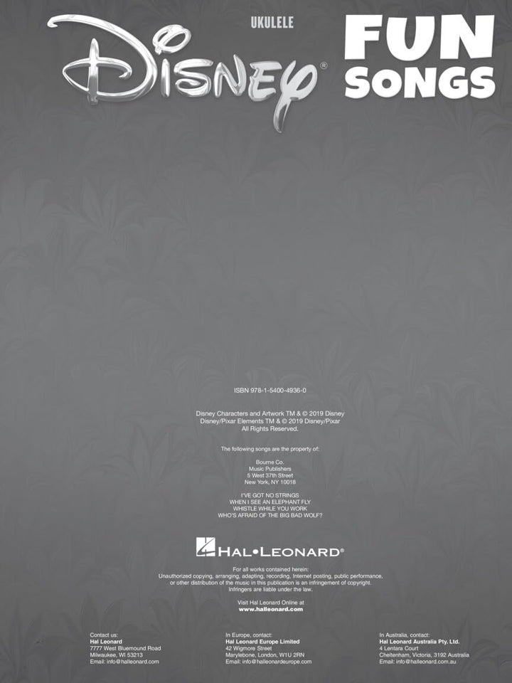 Disney Fun Songs for Ukulele, Taschenbuch
