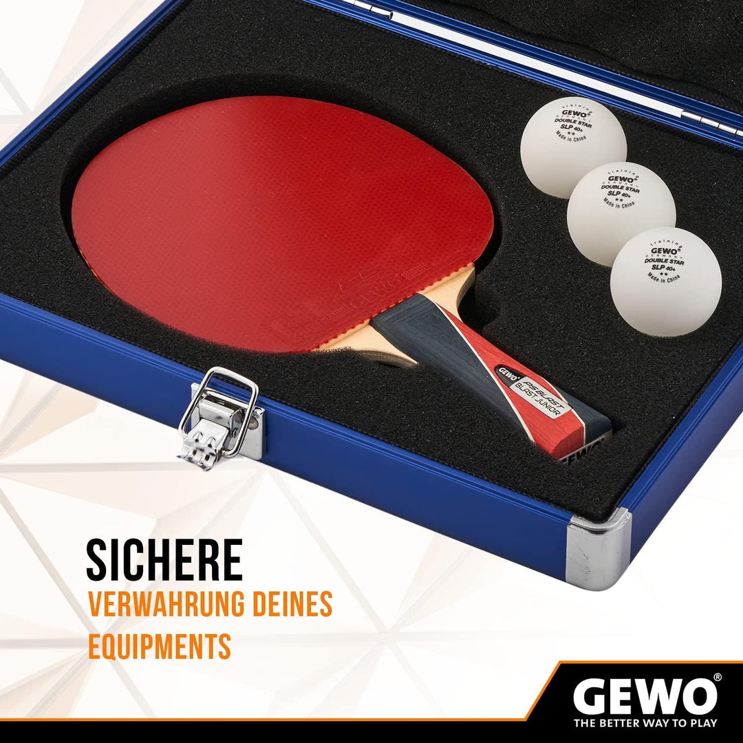 GEWO Schlägerkoffer Alu-Safe - Tischtennis Alukoffer mit Schaumstoff für geschützten Transport und s