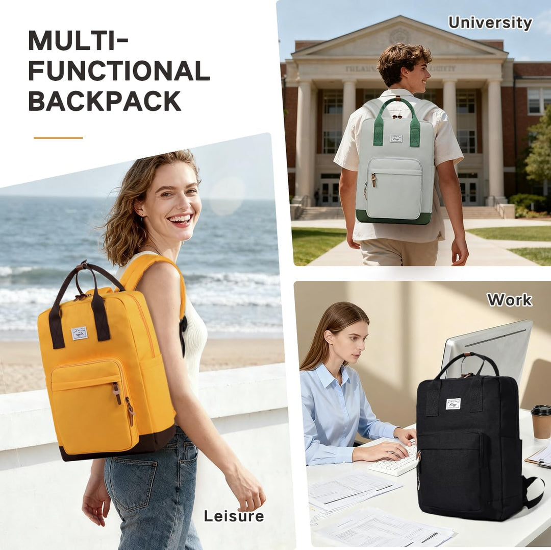 Kasgo Rucksack Herren, Schulrucksack Wasserabweisend Leichte 15,6 Zoll Laptop Schultasche für Damen