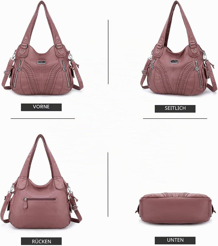 Angelkiss Frauen Top Griff Satchel Handtaschen Schultertasche Messenger Tote Washed Leder Geldbörsen