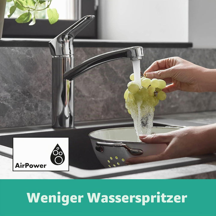 hansgrohe Küchenarmatur MyCube, Wasserhahn Küche mit Auslauf Höhe 160 mm, wassersparend, 360° drehba