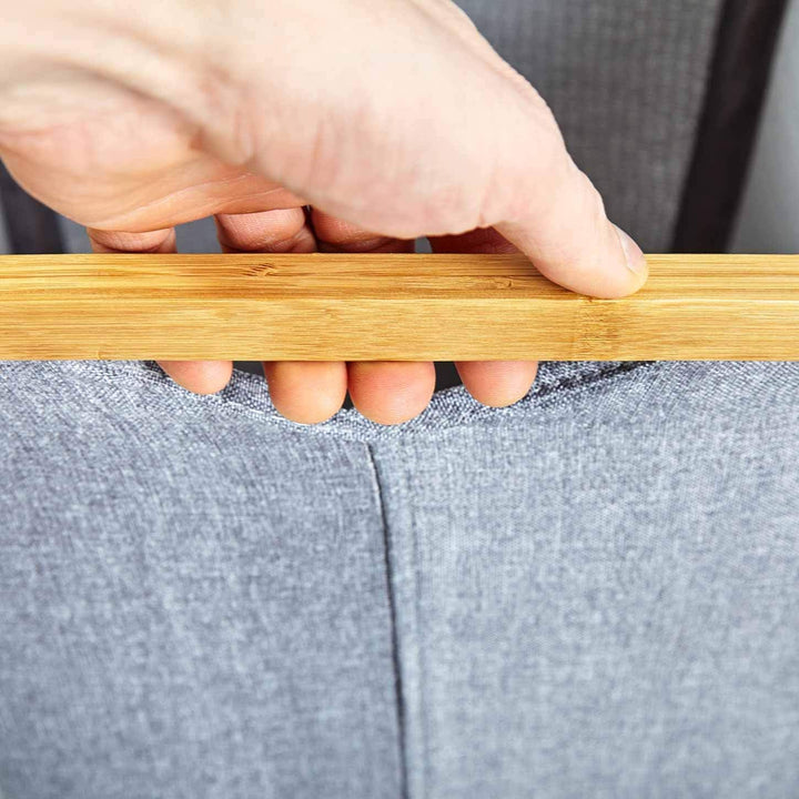 Faltbarer Wäschekorb mit Ring aus ökologischen Bambus ca. 50x32cm & 50 Liter Inhalt| Wäschesortierer