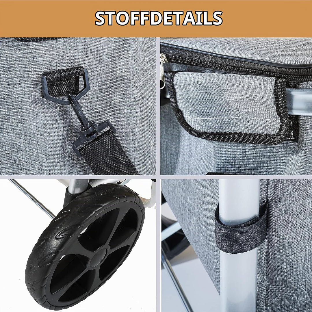 Ribelli Einkaufstrolley mit Kühlfach, Einkaufswagen Klappbar bis 45 kg, Hochwertiger Aluminium Rahme