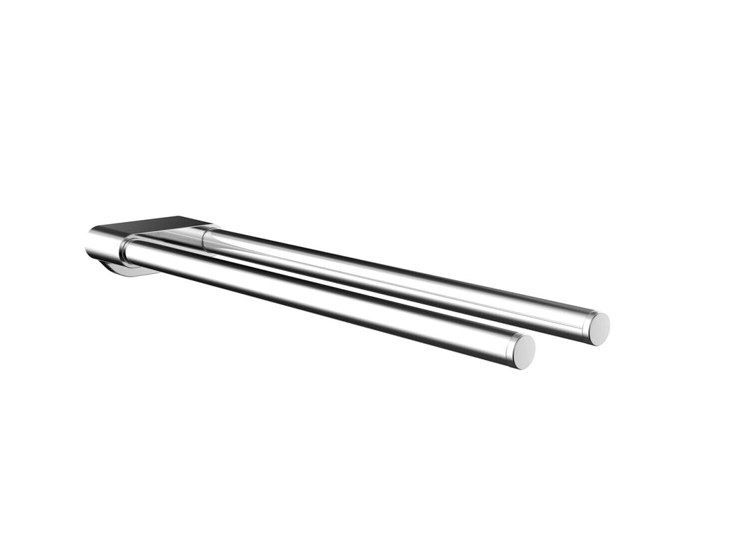 EMCO Flow Handtuchhalter zweiarmig zur Wandmontage, starre Handtuchstange aus Metall, hochwertiger B