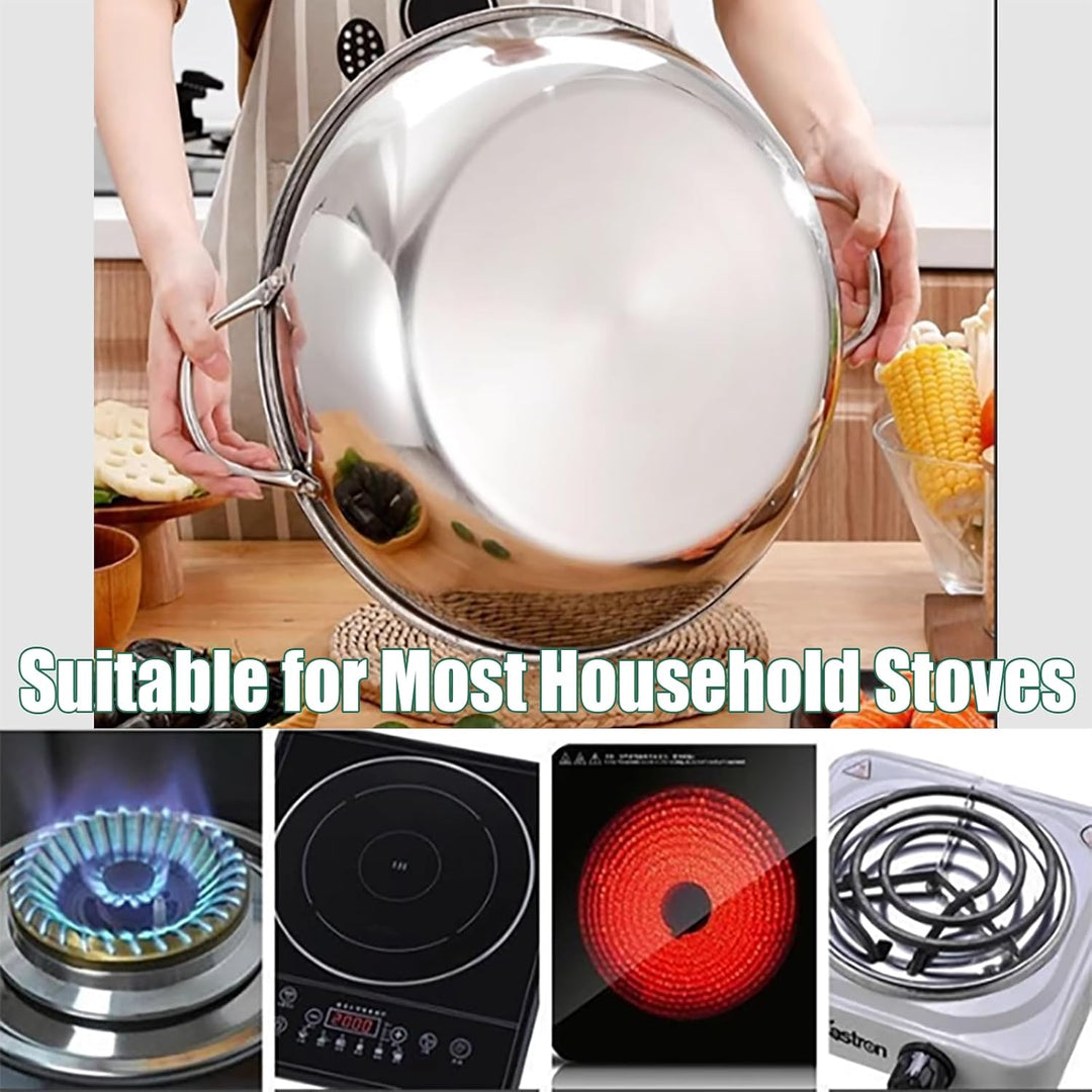Baxnore Hot Pot aus Edelstahl, Hot Pot mit zwei Geschmacksrichtungen, verdickender Hot Pot mit doppe