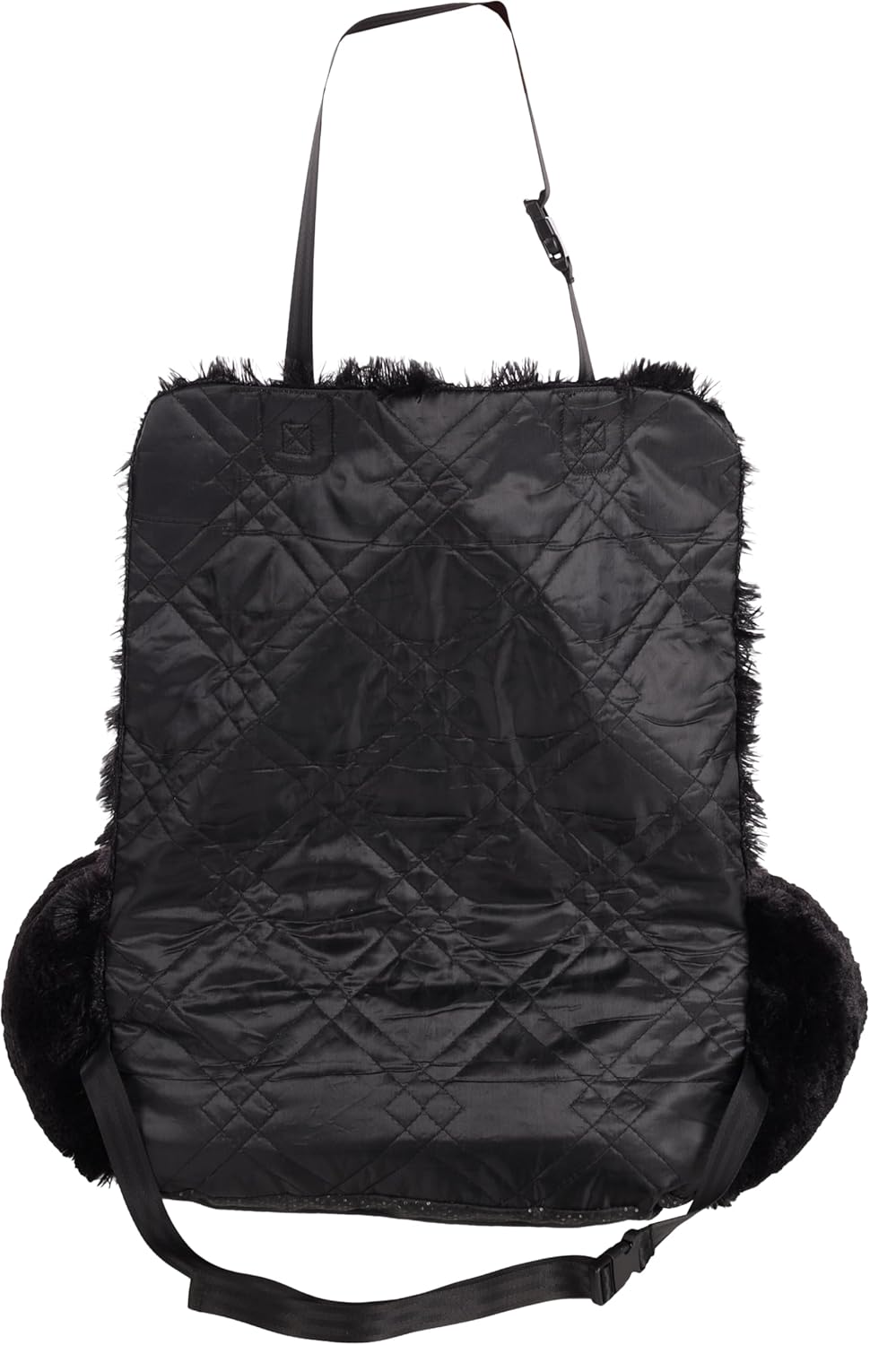 Flamingo Autositz für Hund Krems rund schwarz - 60x50x20cm - Herausnehmbare Kissen - Verstellbaren b
