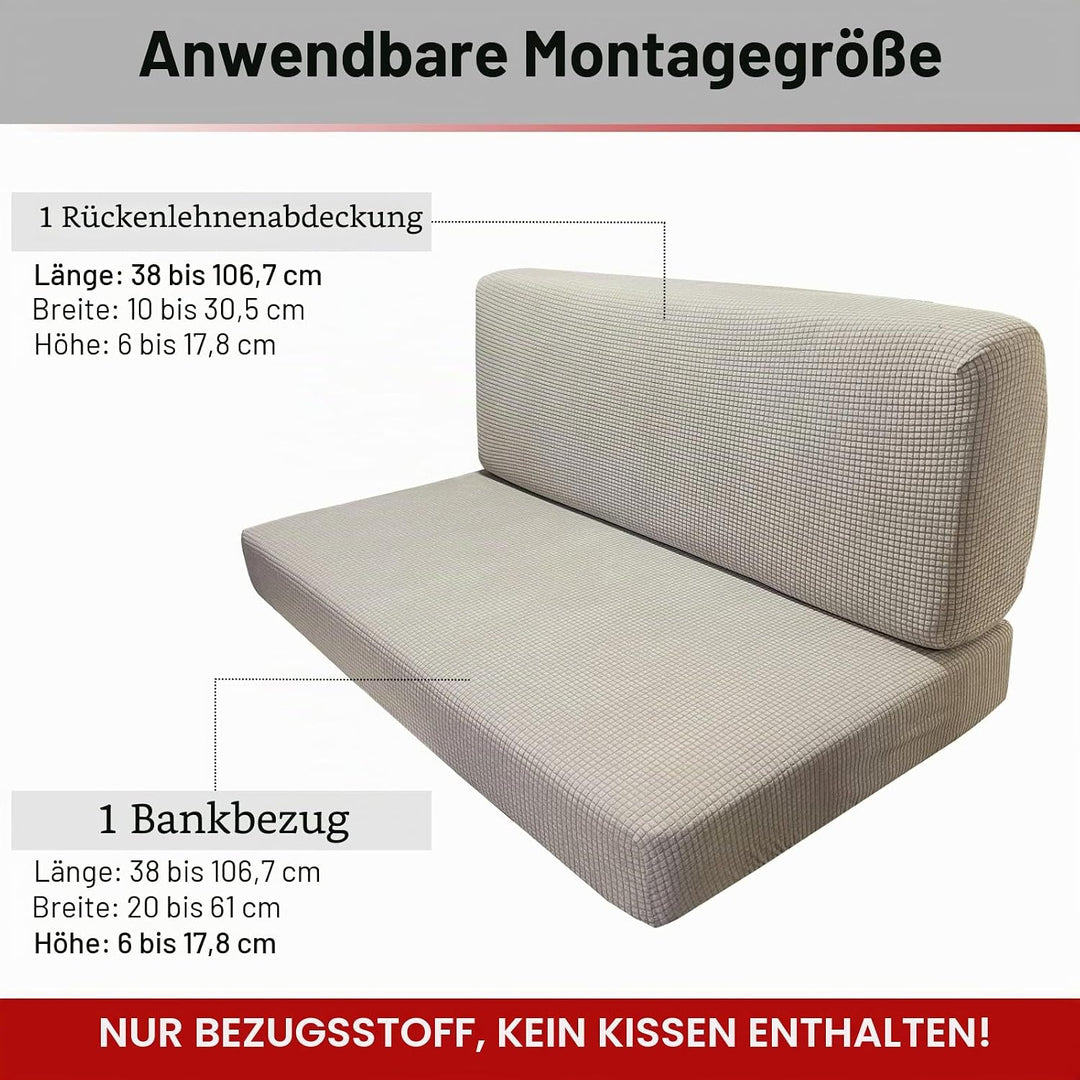 Dulepax Ersatz-Kissenbezüge für Wohnwagen-Dinette-Sitzbezüge, grau, dehnbarer Stoff, für Wohnmobile,