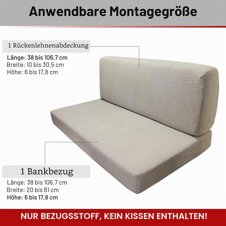 Dulepax Ersatz-Kissenbezüge für Wohnwagen-Dinette-Sitzbezüge, grau, dehnbarer Stoff, für Wohnmobile,