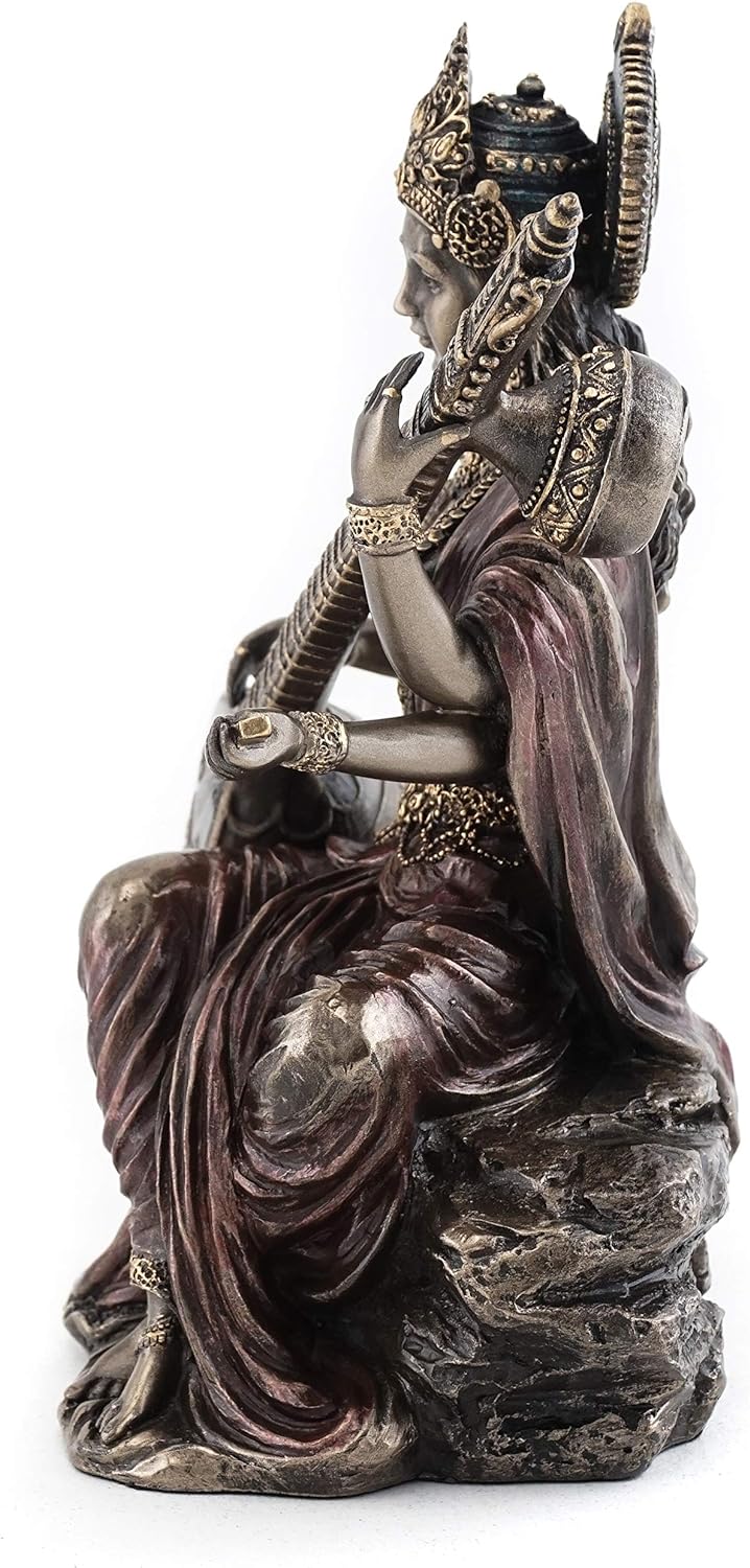 Top Collection kleinen 14,6 cm Schönes Saraswati Hindu Göttin der wissen und Wisdom Echte Premium ka