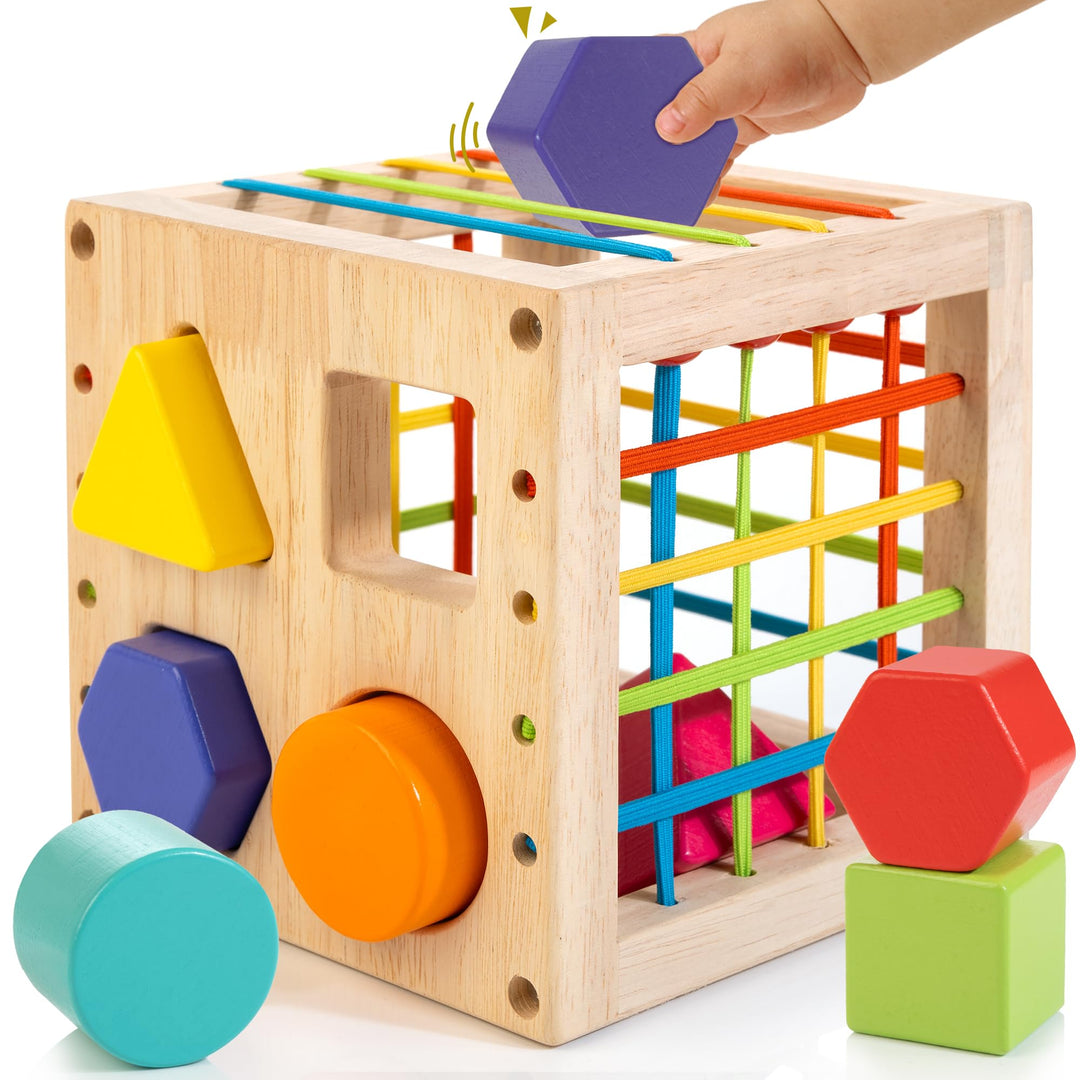 Winique Formsortier-Holzspielzeug ab 1 Jahr, Montessori sensorisches Spielzeug, Babyblöcke, Feinmoto