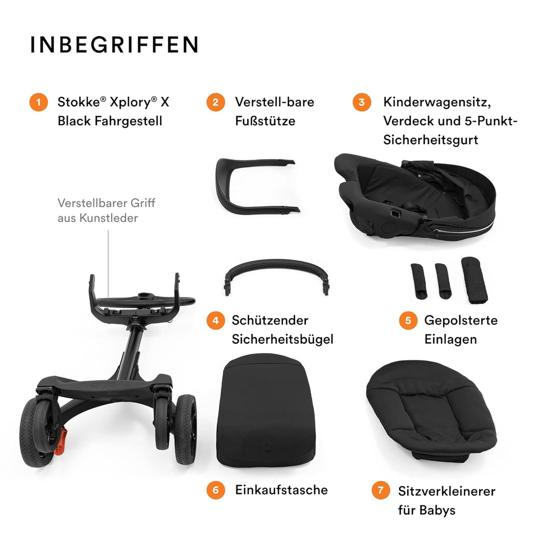 Stokke Xplory X, Ruby Red – Eleganter Kinderwagen – Anpassbarer Komfort für Baby &amp; Eltern – Polsteru