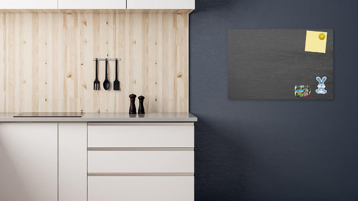 ALLboards Metallische Magnettafel GRAUES HOLZ 60x40cm MetalBoards Memoboard für jede Art von Magnete