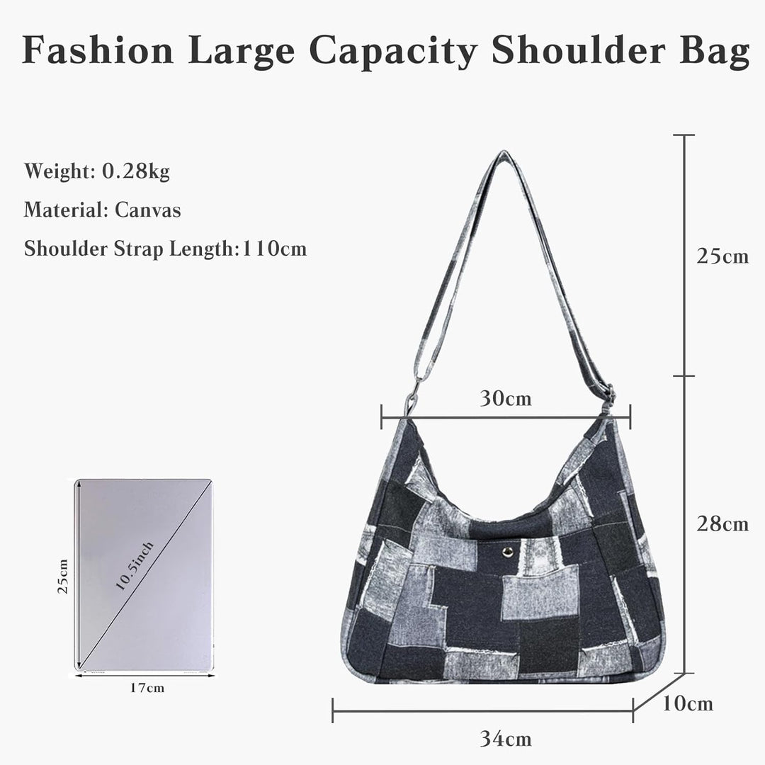 CORIOS Damen Canvas Umhängetasche Retro Schultertasche Grosse Handtasche Casual Tragetasche Multifun