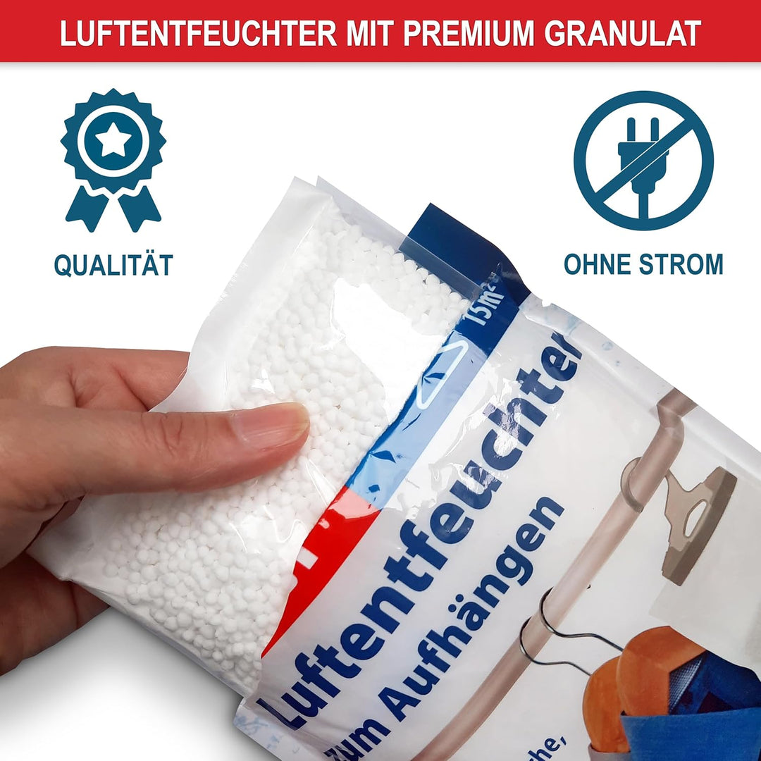 ONBEST XXL Luftentfeuchter Beutel 10x500 ml Beutel - Luftentfeuchter Set zum Aufhängen – Schrank Gra