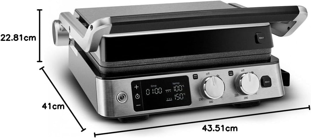 Karaca Compact Steel Sear & Grill Inox 2008 Sandwichmaker 3 in 1, Elektrogrill, Toaster Sandwichtoas