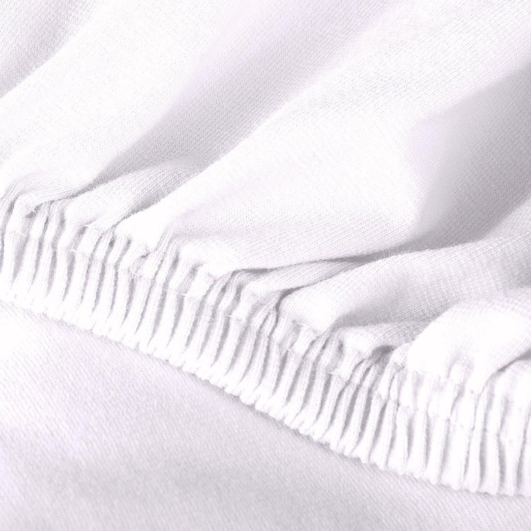 aqua-textil Exclusiv Spannbettlaken 90x200-100x220 cm Schnee weiss Jersey Baumwolle 230g/qm Spannbet