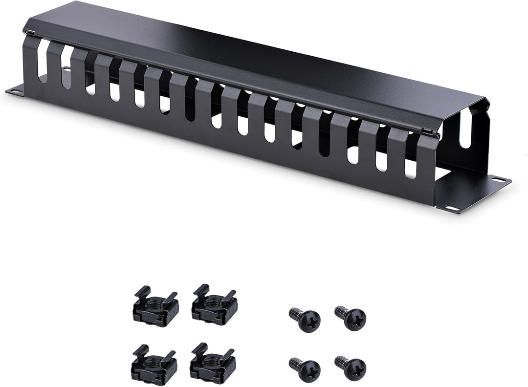StarTech.com Horizontaler 2HE Rack Finger Kabelkanal mit Abdeckung - 19" Netzwerk/serverschrank Fing