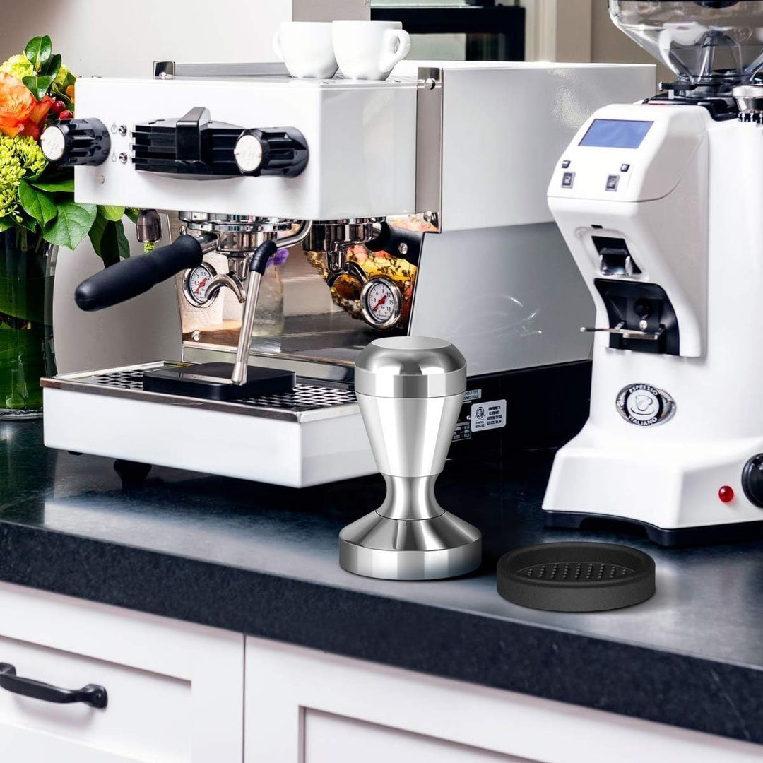 Philorn Kaffees Tampfer 51mm, Espresso-Kaffeestampfer Pulver mit Silikonmatte für Heim- und Büro-Kaf
