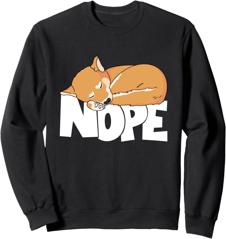 Nein, ich schlafe flauschig faul Shiba Inu Hund Sweatshirt