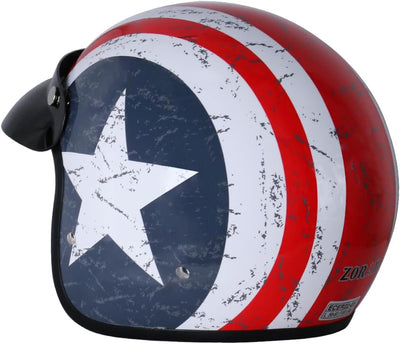 Zorax ZOR-604 USA XL (61-62cm) Offenes Gesicht Motorradhelm Jethelm Damen und Herren Rollerhelm ECE