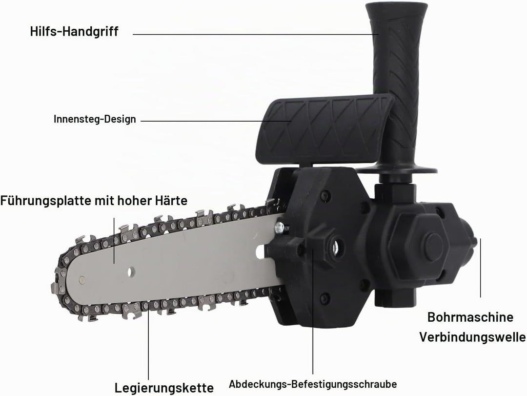 Elektrischer Bohrer-zu-Säge-Adapter, Tragbarer Kettensägenaufsatz für Arbeiten mit Flexibler Winkele