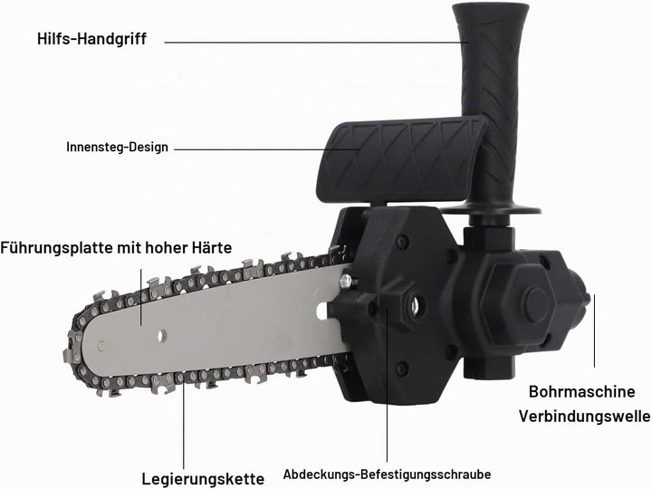 Elektrischer Bohrer-zu-Säge-Adapter, Tragbarer Kettensägenaufsatz für Arbeiten mit Flexibler Winkele