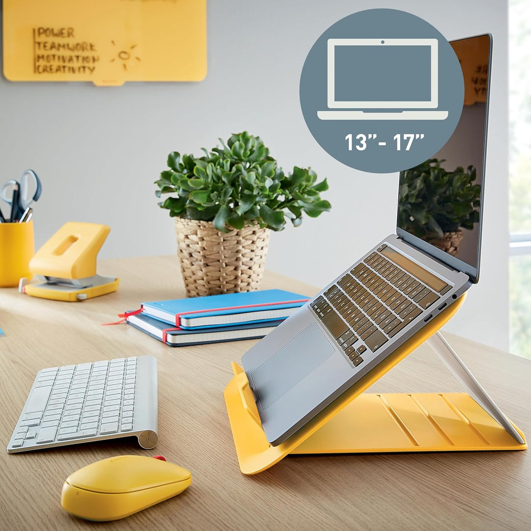 Leitz Höhenverstellbarer Laptopständer, Kompakte Laptop-Erhöhung mit 4 Höhen für 13“-15“ Notebooks,