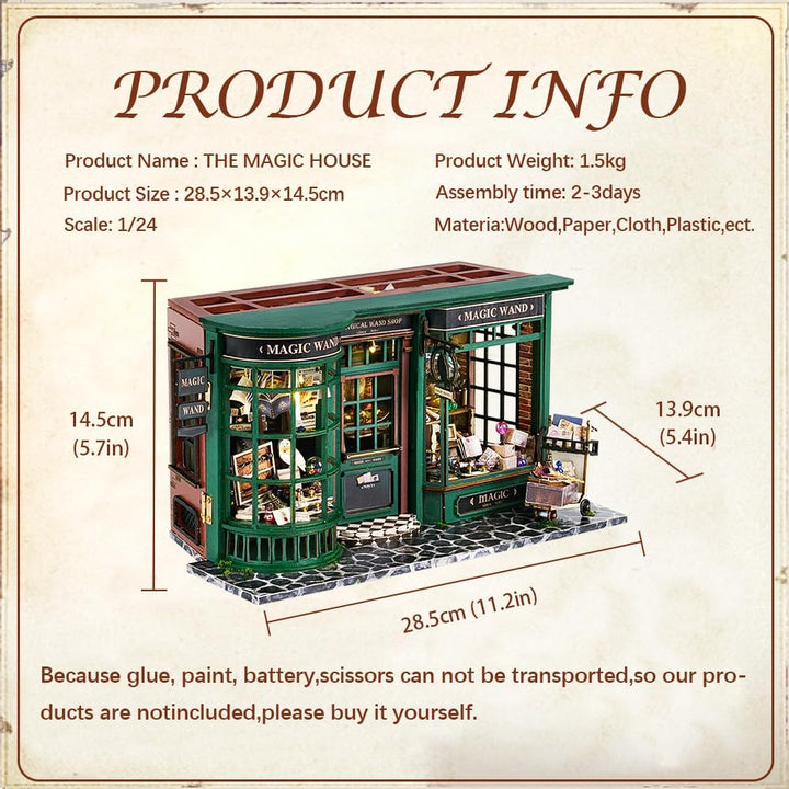 CUTEBEE Puppenhaus Miniatur Haus mit Möbeln, DIY Puppenhaus Bausatz Plus Staubschutzhülle 1:24 Masss