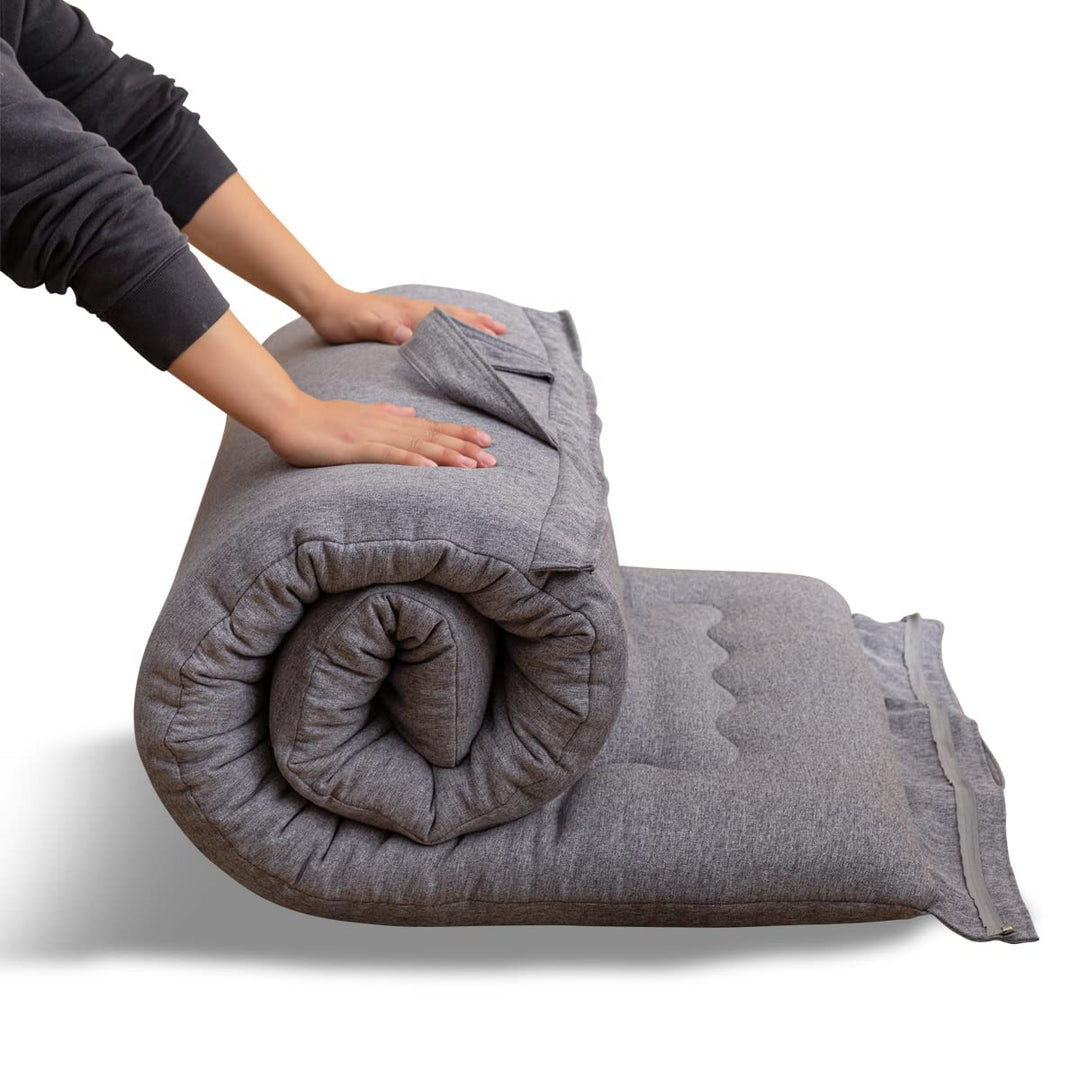 MAXYOYO Tragbare, Faltbare Futon-Matratze, hypoallergener Stoff und Schaumstoff-Matratzenauflage mit
