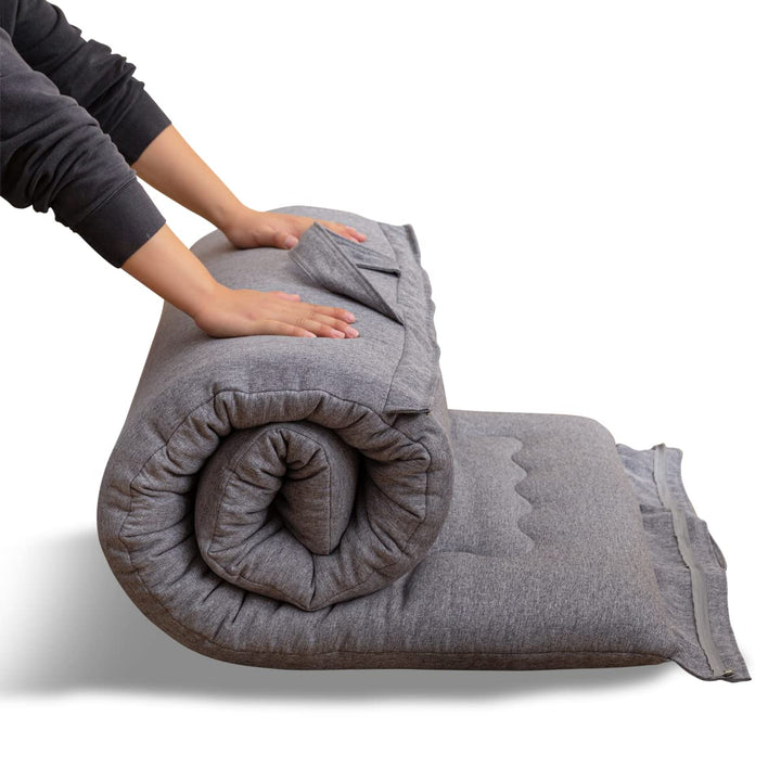 MAXYOYO Tragbare, Faltbare Futon-Matratze, hypoallergener Stoff und Schaumstoff-Matratzenauflage mit